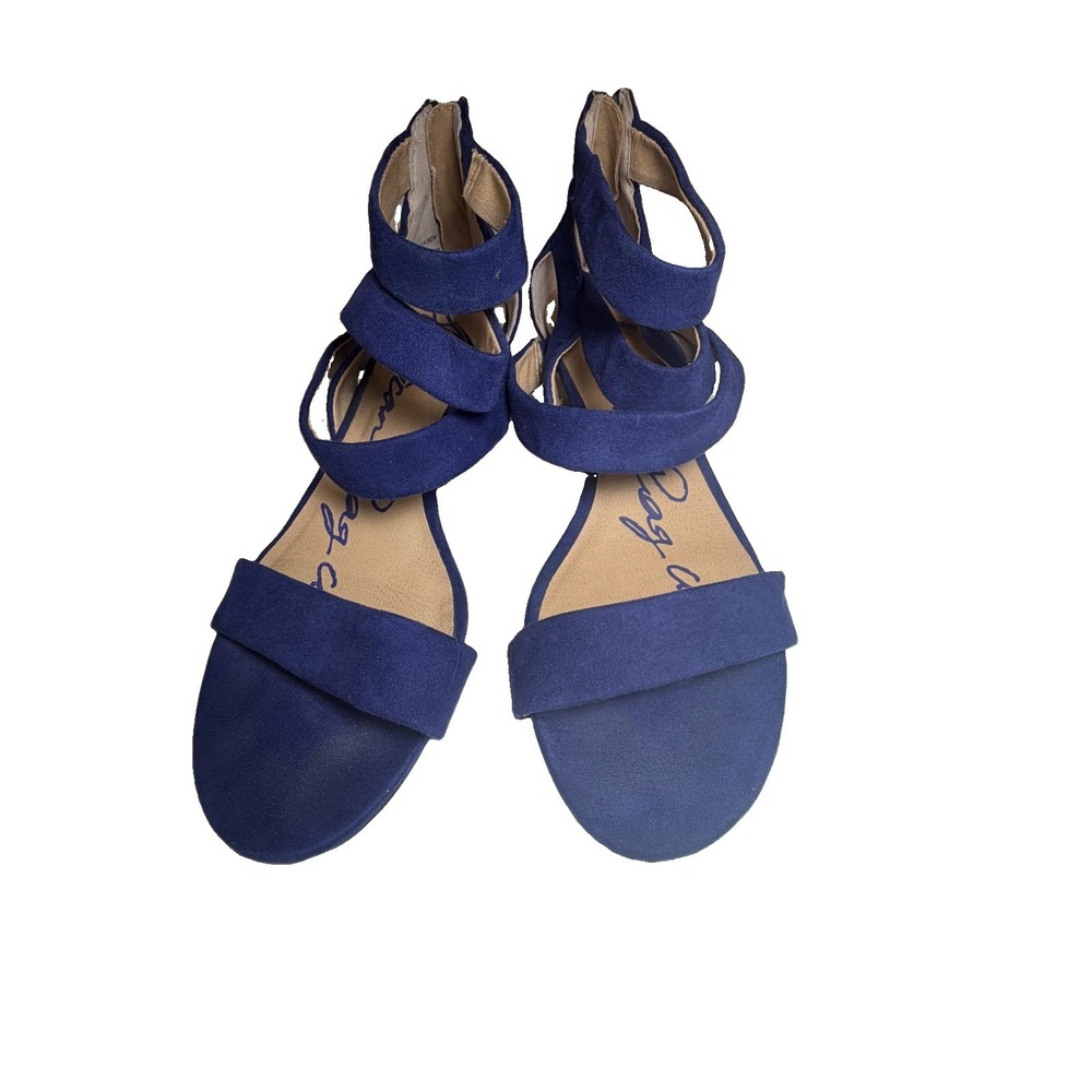 American Rag Electric Blue Faux Suede Gladiator Sandals Women's Back Zip